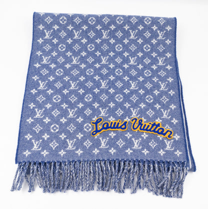 Louis-vuitton Denimbellished City Scarf Blue