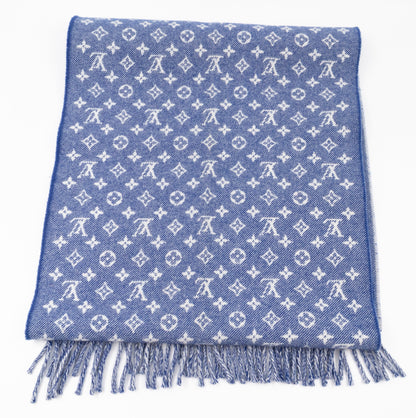 Louis-vuitton Denimbellished City Scarf Blue
