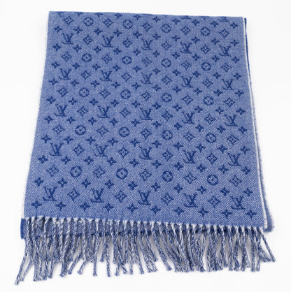 Louis-vuitton Denimbellished City Scarf Blue