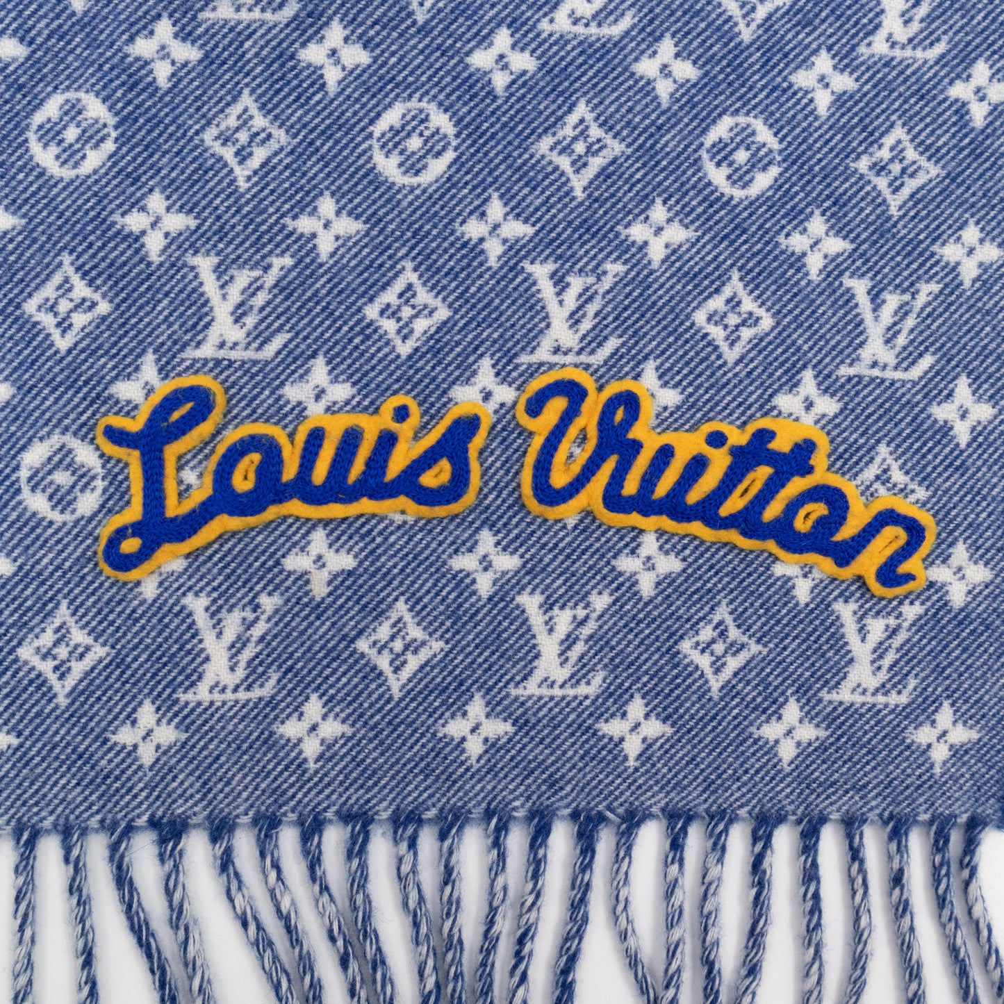 Louis-vuitton Denimbellished City Scarf Blue