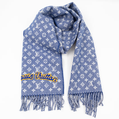 Louis-vuitton Denimbellished City Scarf Blue