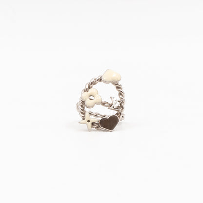 Sweet Monogram Ring White Silver