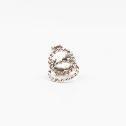Sweet Monogram Ring White Silver