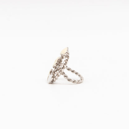 Sweet Monogram Ring White Silver