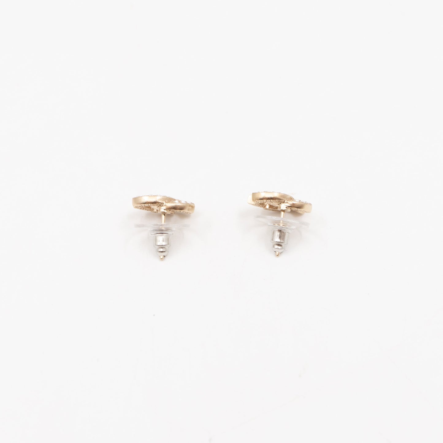 Mini CC Crystal Earrings Light Gold