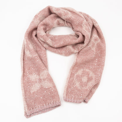 Monogram Glitter Scarf Light Pink Mohair & Nylon Blend