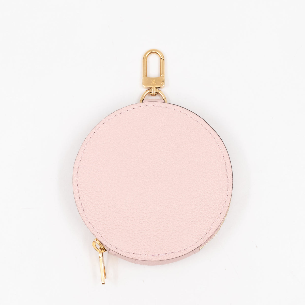Round Coin Purse Light Pink Leather