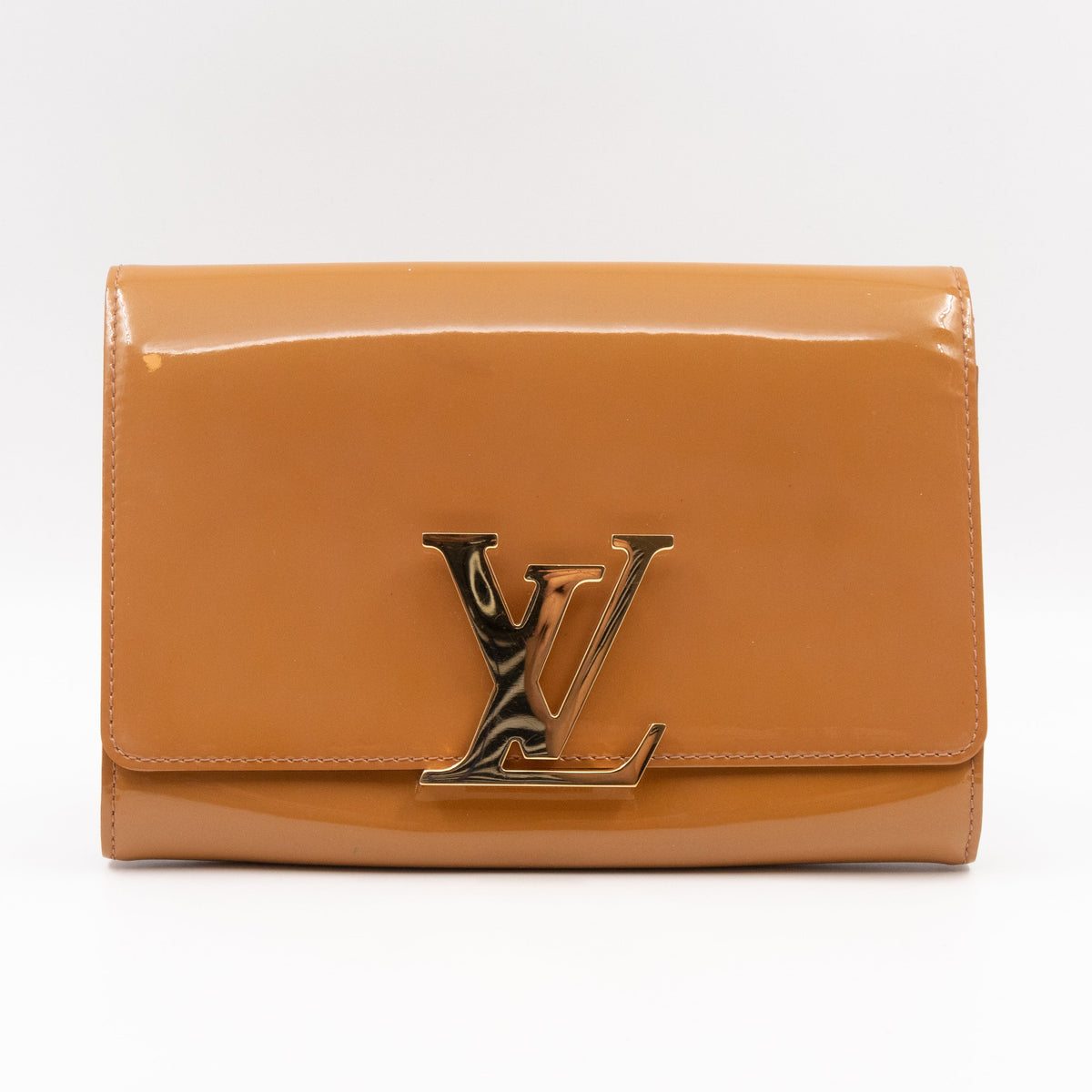 Louis-vuitton Louise Clutch Beige Vernis Gold