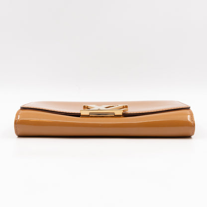 Louis-vuitton Louise Clutch Beige Vernis Gold