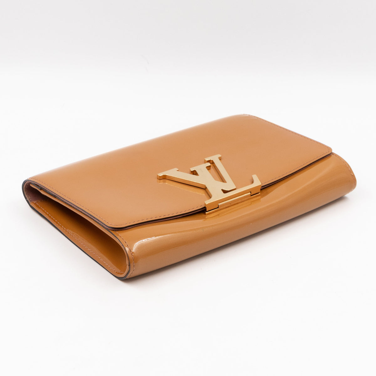 Louis-vuitton Louise Clutch Beige Vernis Gold