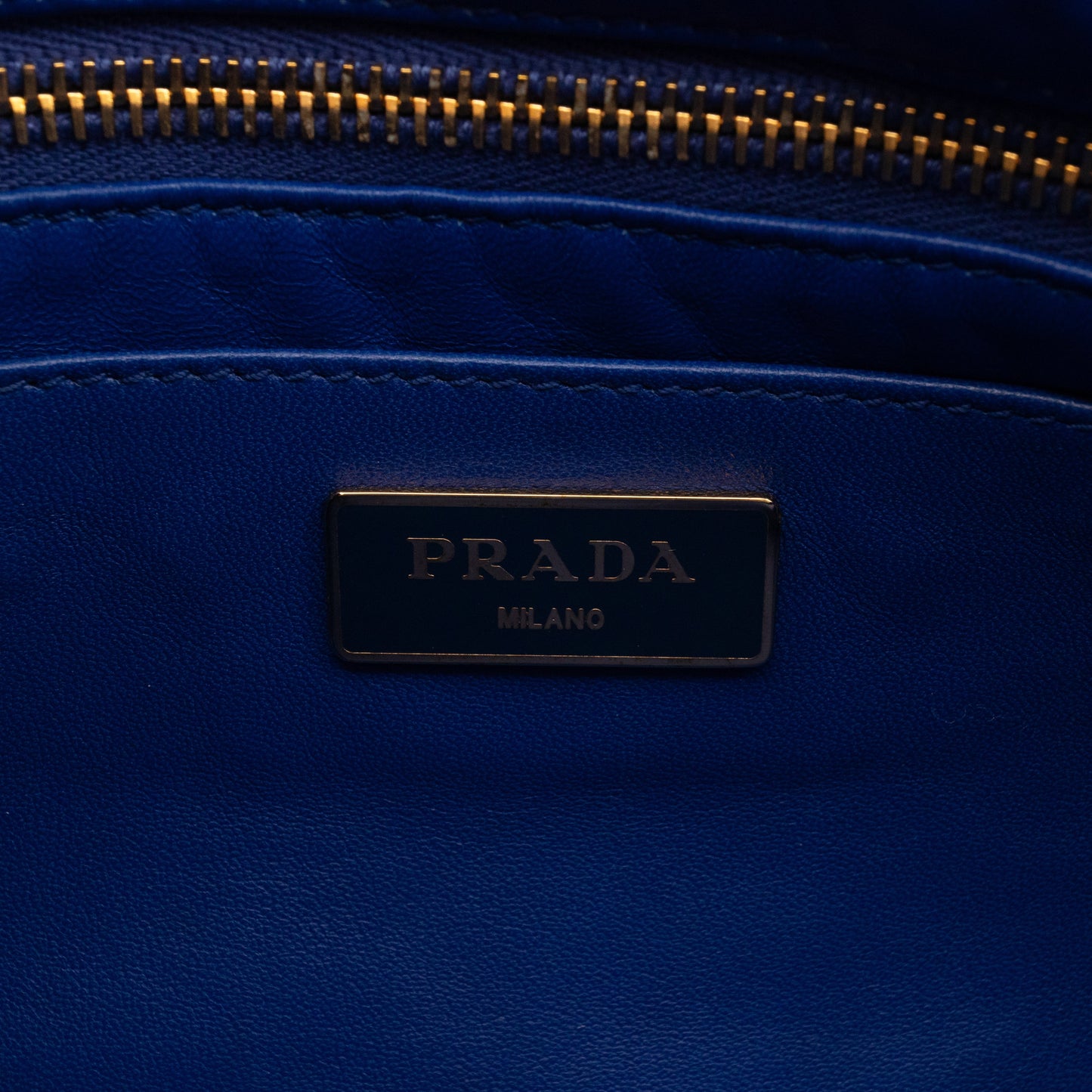 Ribbon Clutch Blue Leather