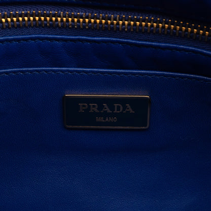 Ribbon Clutch Blue Leather