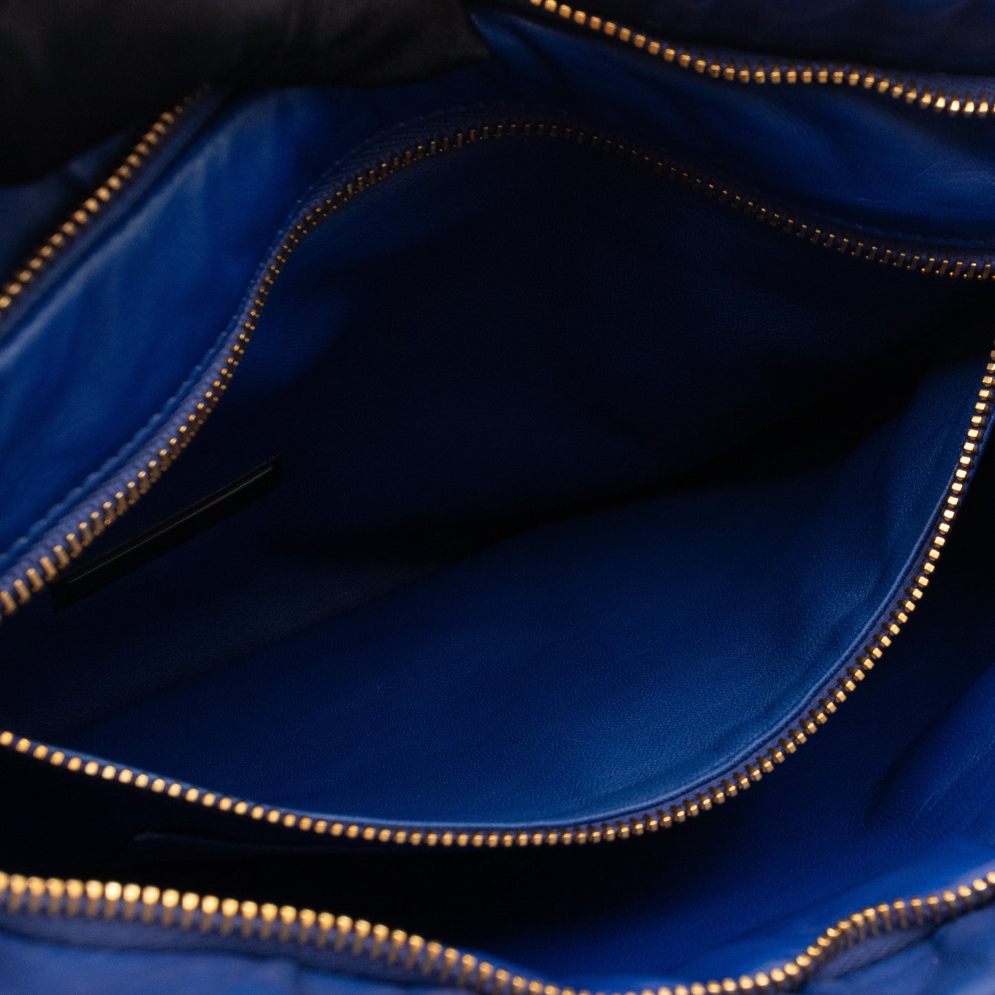Ribbon Clutch Blue Leather