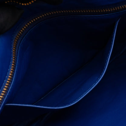 Ribbon Clutch Blue Leather