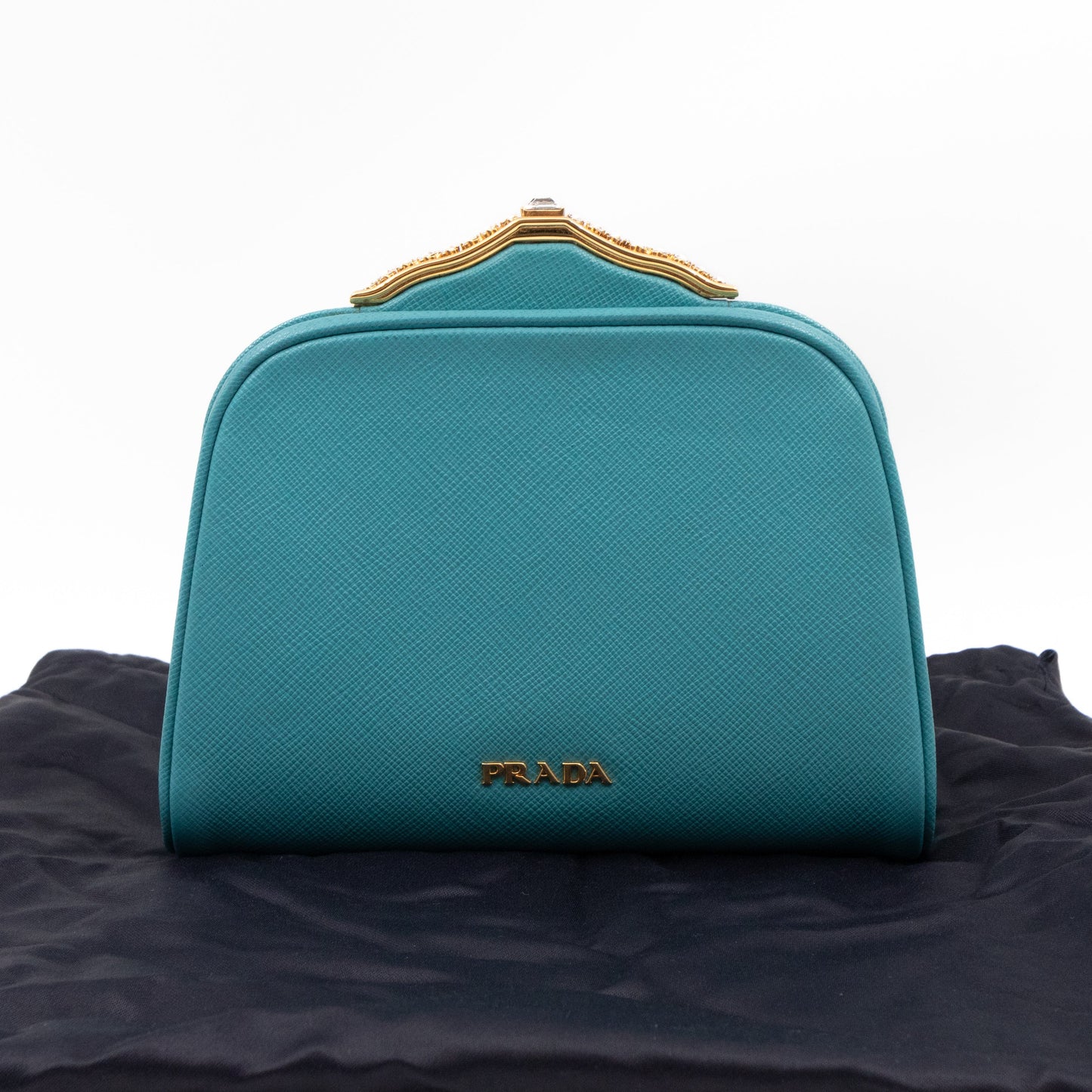 Clutch Turquoise Saffiano Leather