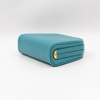 Clutch Turquoise Saffiano Leather
