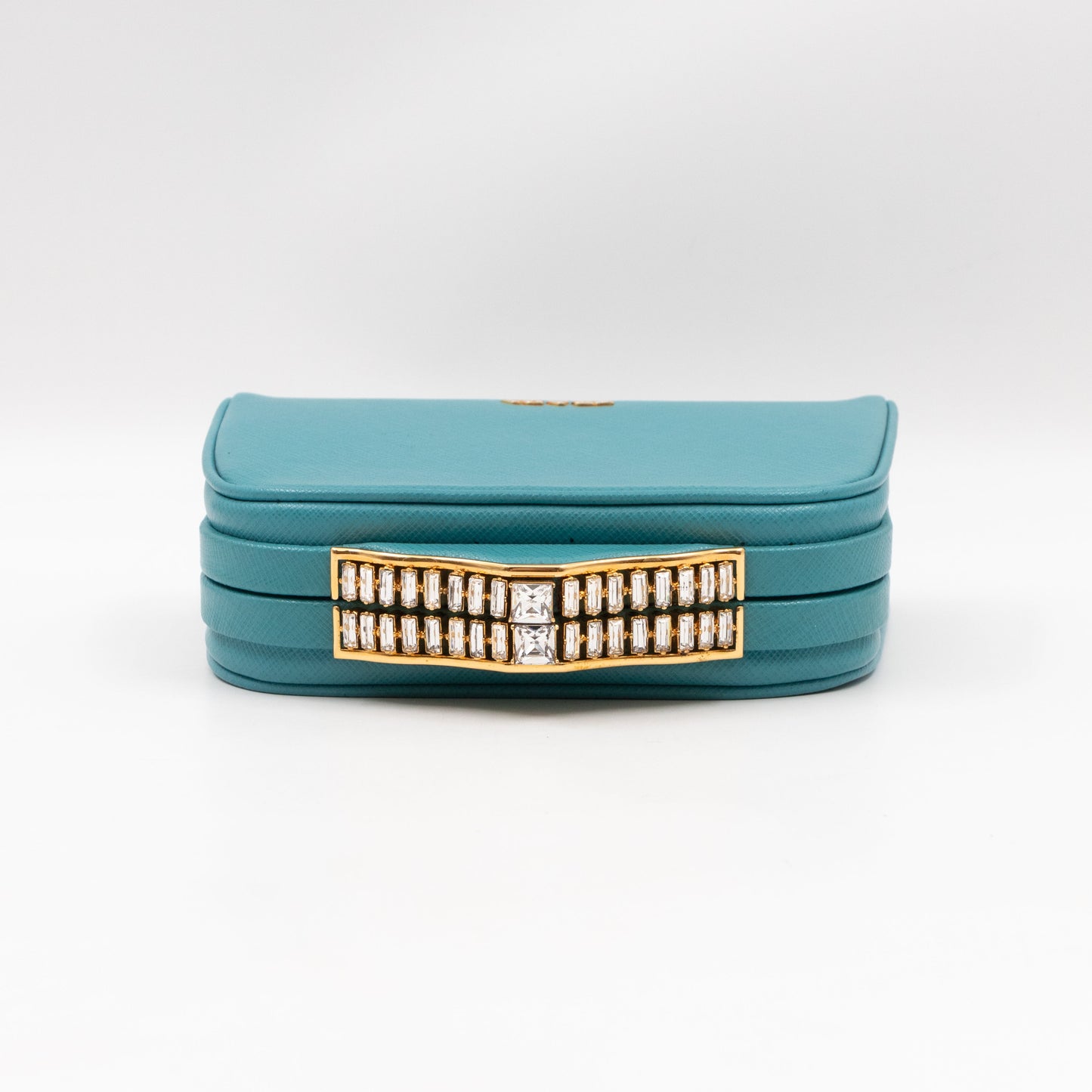 Clutch Turquoise Saffiano Leather