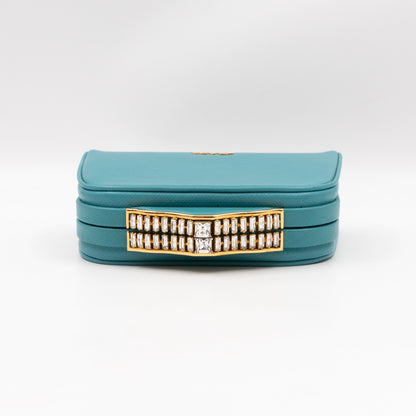 Clutch Turquoise Saffiano Leather