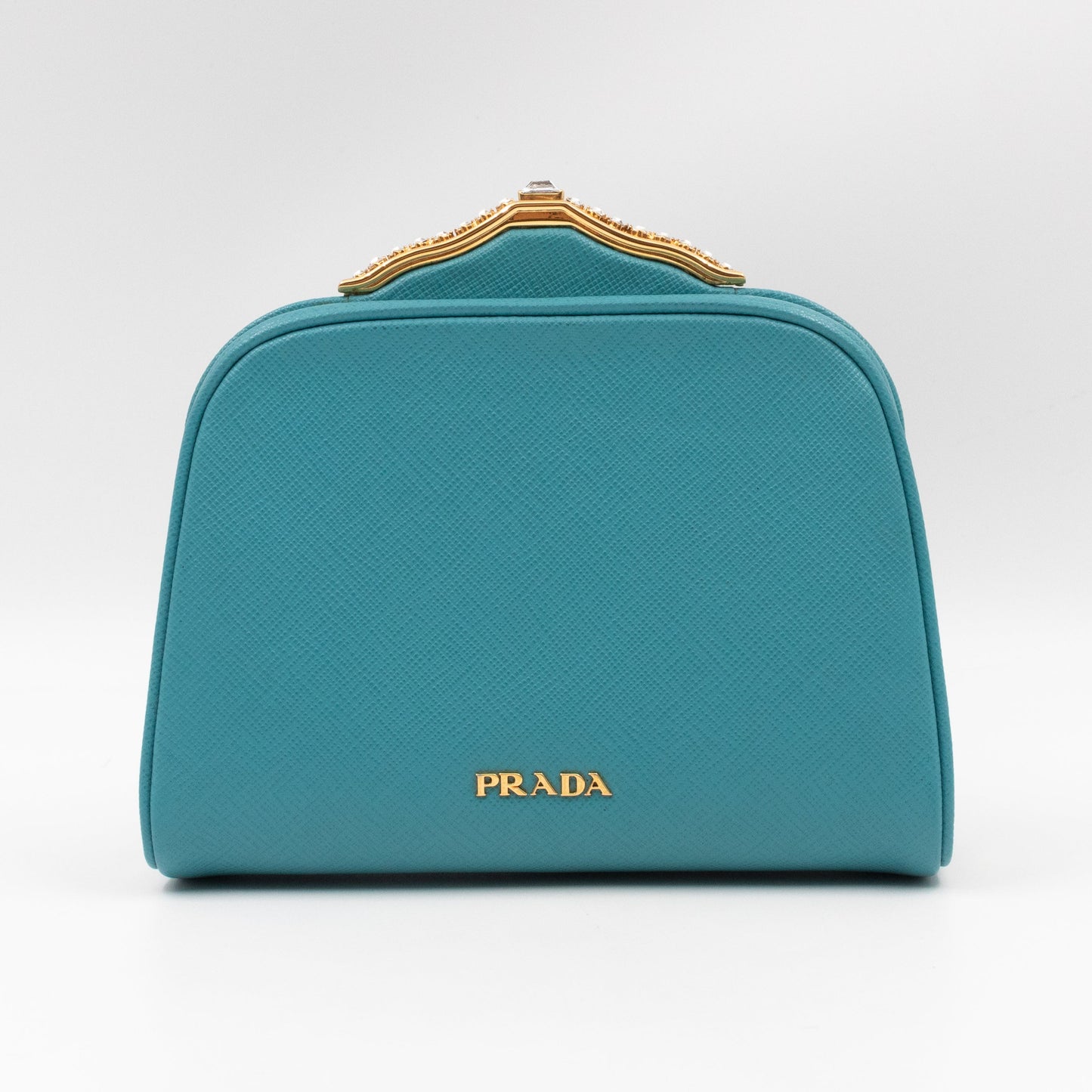 Clutch Turquoise Saffiano Leather