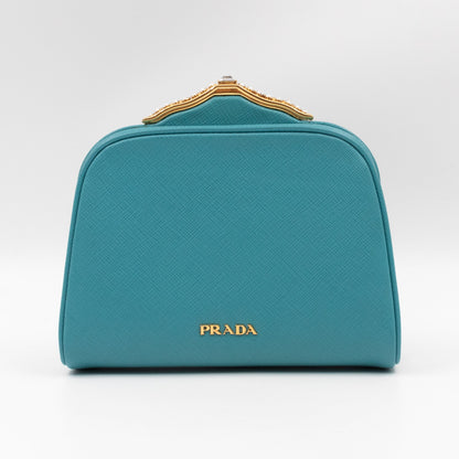 Clutch Turquoise Saffiano Leather