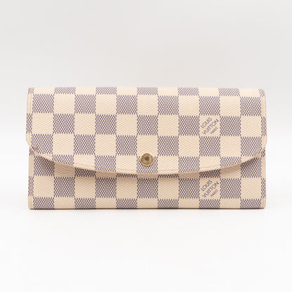 Louis-vuitton Emilie Wallet Damier Azur Rose Ballerine