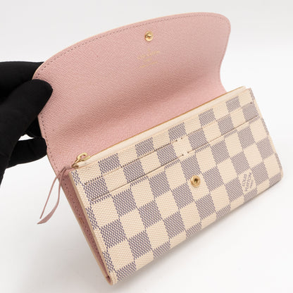 Louis-vuitton Emilie Wallet Damier Azur Rose Ballerine
