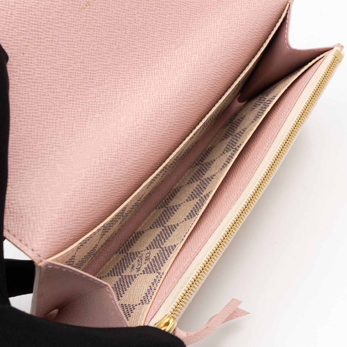 Louis-vuitton Emilie Wallet Damier Azur Rose Ballerine