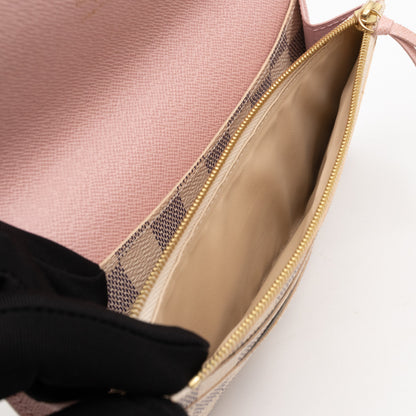 Louis-vuitton Emilie Wallet Damier Azur Rose Ballerine