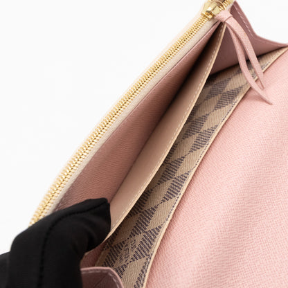 Louis-vuitton Emilie Wallet Damier Azur Rose Ballerine