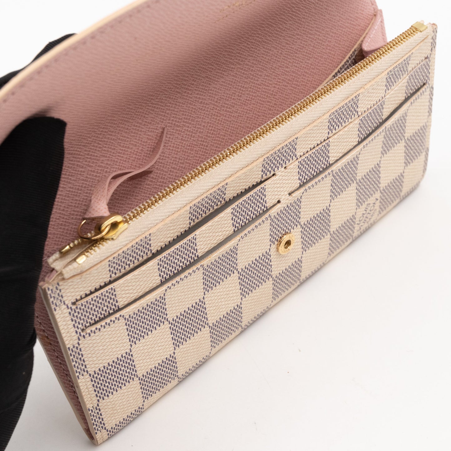 Louis-vuitton Emilie Wallet Damier Azur Rose Ballerine
