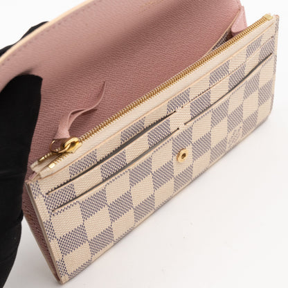 Louis-vuitton Emilie Wallet Damier Azur Rose Ballerine