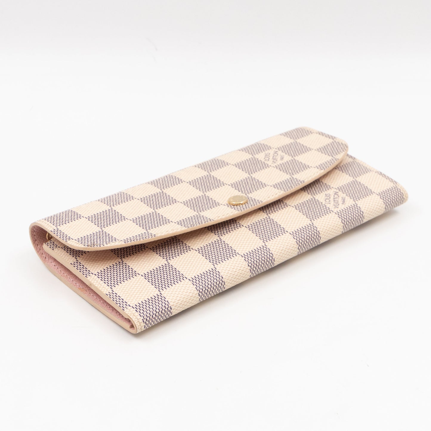 Louis-vuitton Emilie Wallet Damier Azur Rose Ballerine
