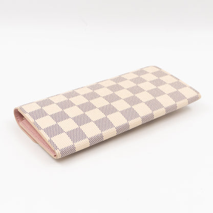 Louis-vuitton Emilie Wallet Damier Azur Rose Ballerine