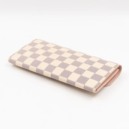 Louis-vuitton Emilie Wallet Damier Azur Rose Ballerine