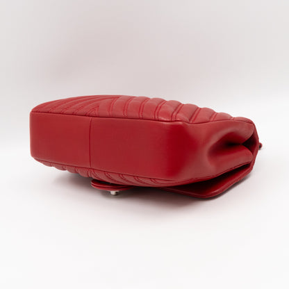 Like A Chevron Classic Single Flap Bag Red Leather