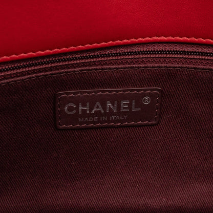 Like A Chevron Classic Single Flap Bag Red Leather
