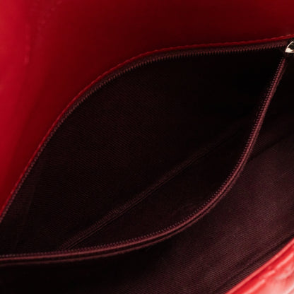 Like A Chevron Classic Single Flap Bag Red Leather