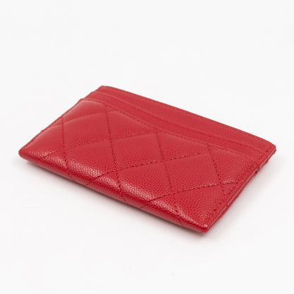 Classic  Holder Red Caviar Leather