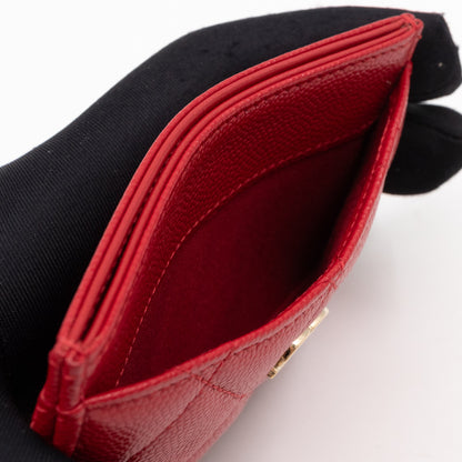 Classic  Holder Red Caviar Leather