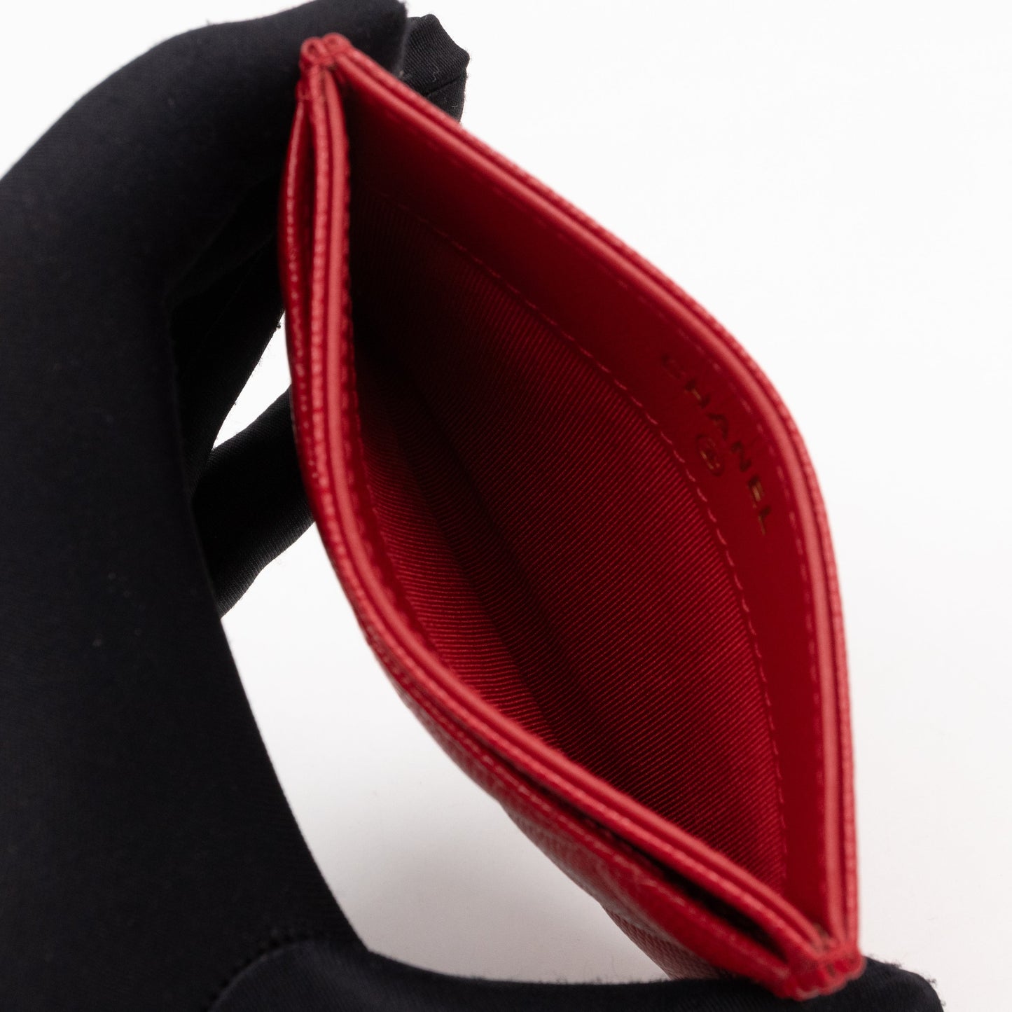 Classic  Holder Red Caviar Leather