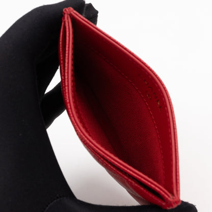 Classic  Holder Red Caviar Leather