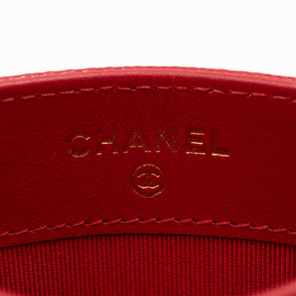 Classic  Holder Red Caviar Leather