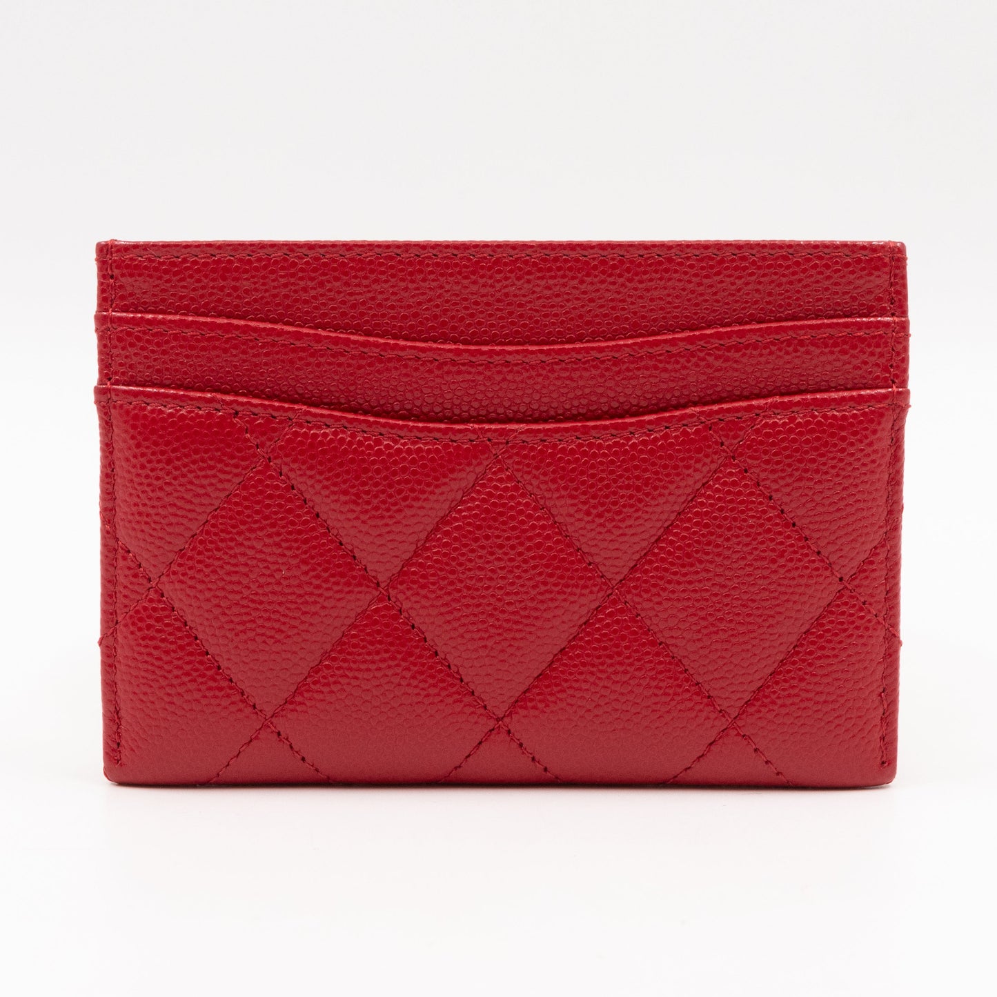 Classic  Holder Red Caviar Leather