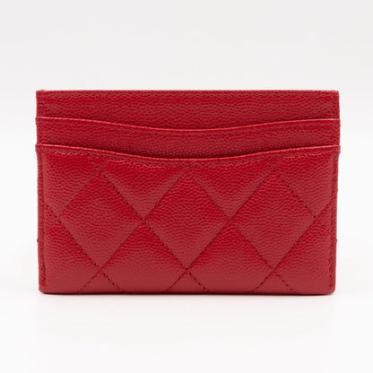 Classic  Holder Red Caviar Leather