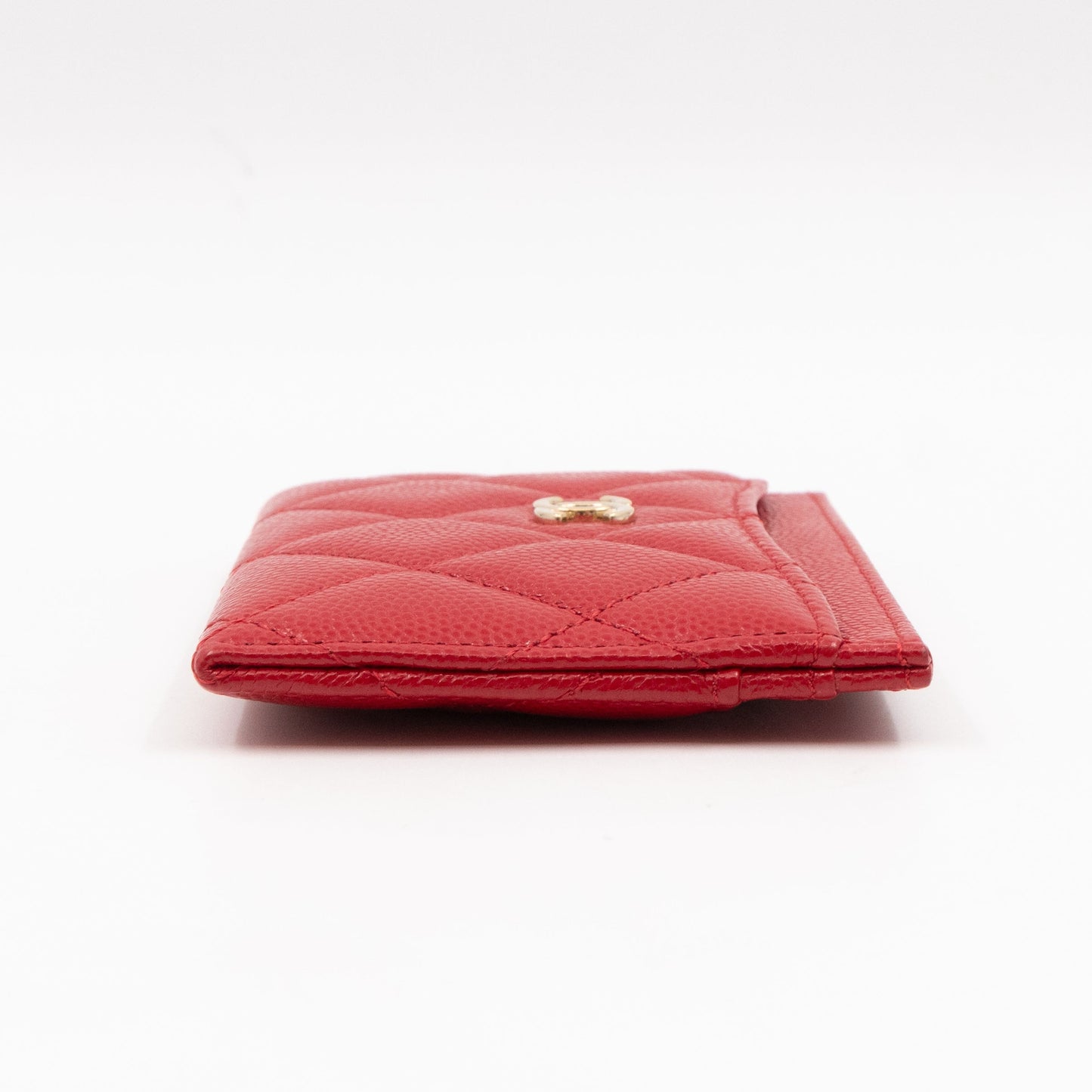 Classic  Holder Red Caviar Leather