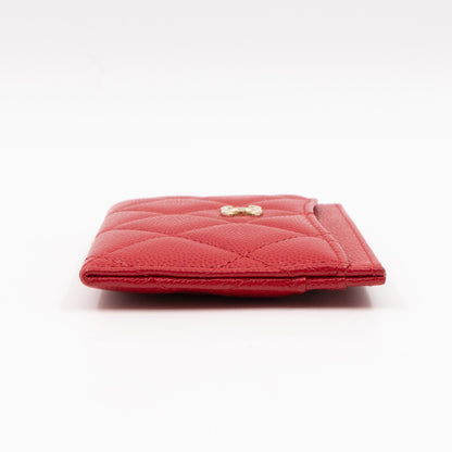 Classic  Holder Red Caviar Leather