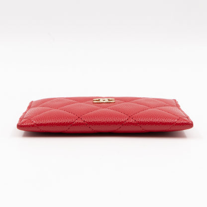 Classic  Holder Red Caviar Leather