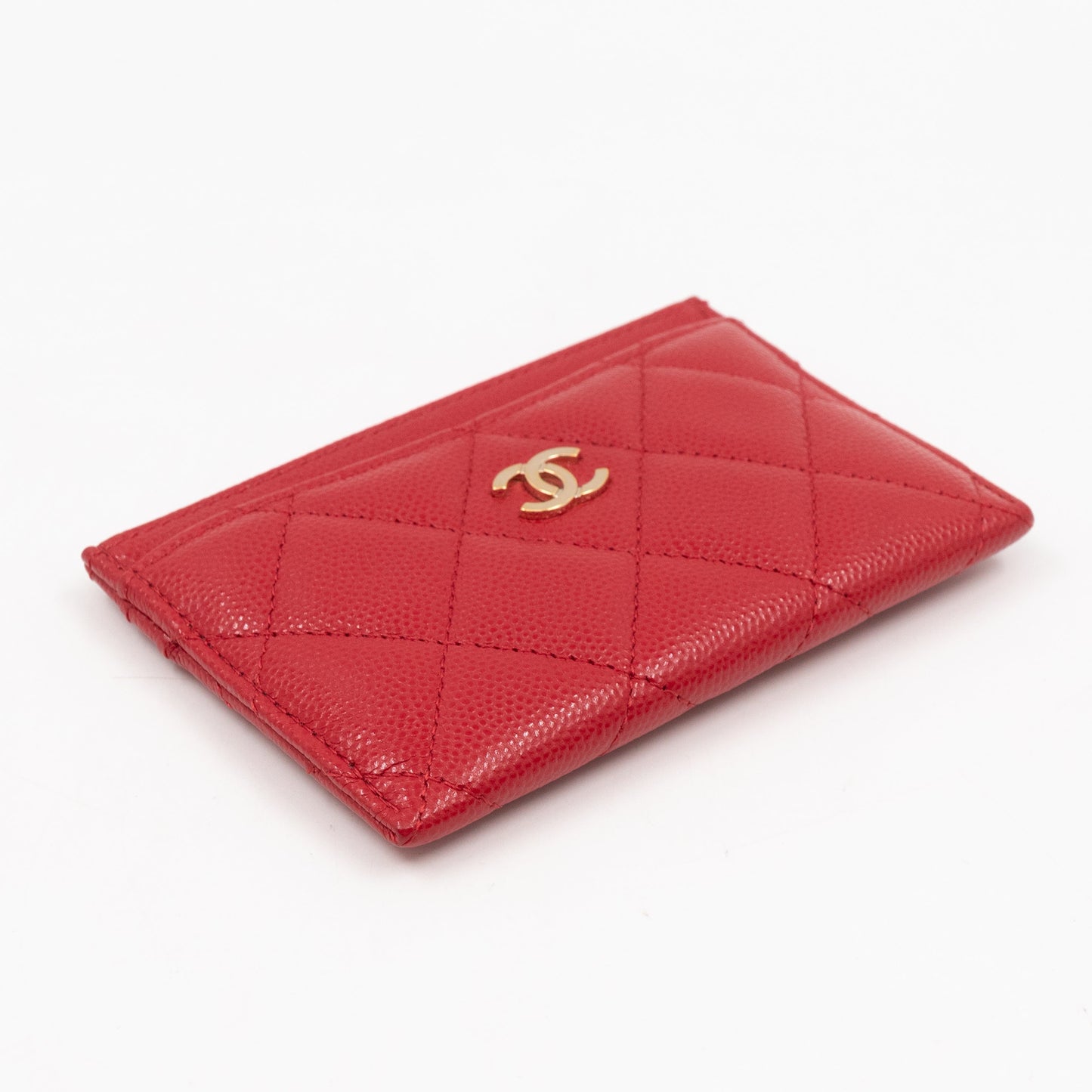 Classic  Holder Red Caviar Leather