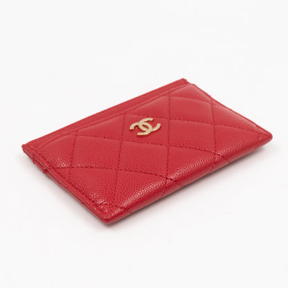Classic  Holder Red Caviar Leather