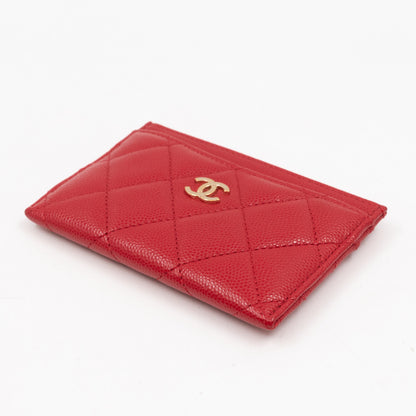 Classic  Holder Red Caviar Leather
